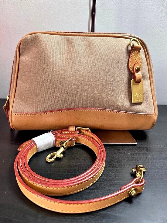 Dooney & Bourke Handbags - Dooney & Bourke Vintage Canvas Crossbody Bag with Leather Trim and Hang Tag